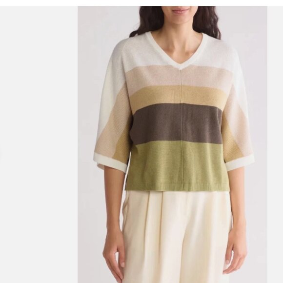 Adrianna Papell Sweaters - Adrianna Papell Women's Colorblock Lightweight Summer Sweater Size 1x